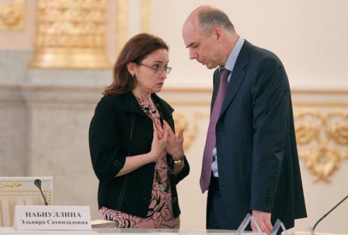 Эльвира Набиуллина и министр финансов РФ Антон Силуанов