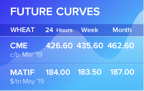 Фьючерсные кривые. Пшеница. Биржи CME Group и MATIF. Данные на 30.04.2019