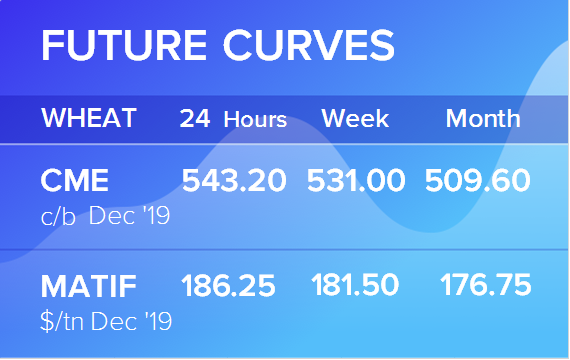 Фьючерсные кривые. Пшеница. Биржи CME Group и MATIF. Данные на 02.12.2019