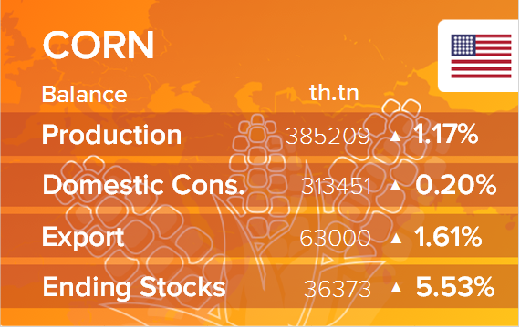 USDA. Баланс по кукурузе на 15 июля 2021. США