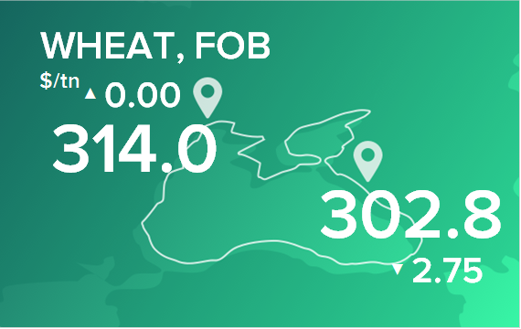 Пшеница. Цены в портах на 19 декабря 2022