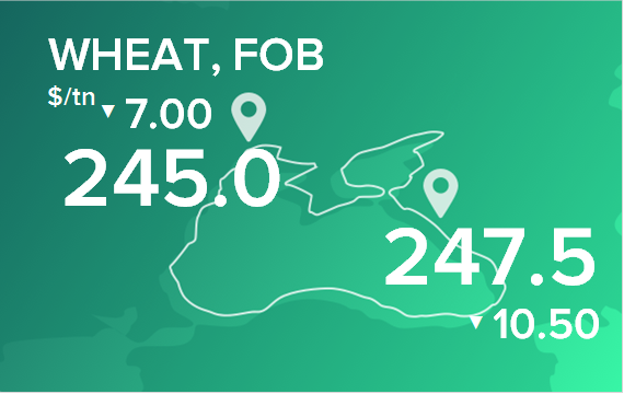 Пшеница. Цены в портах на 29 мая 2023