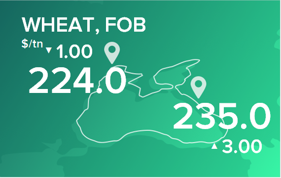 Пшеница. Цены в портах на 3 июля 2023