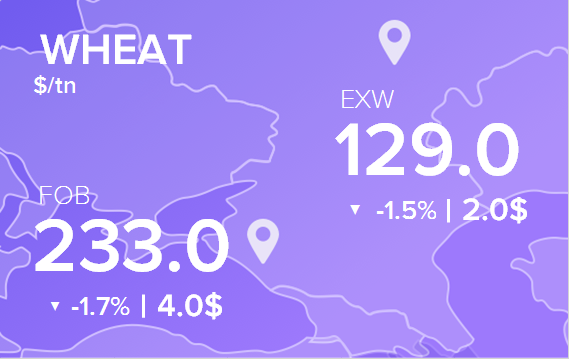 Цены FOB и EXW на 10 октября 2023. Пшеница. Кукуруза