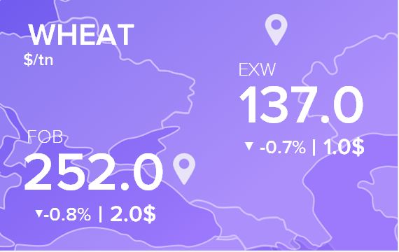 Цены FOB и EXW на 30 января 2024. Пшеница. Кукуруза
