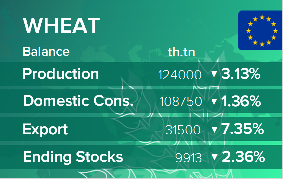 USDA. Баланс по пшенице на 13 сентября 2024. ЕС