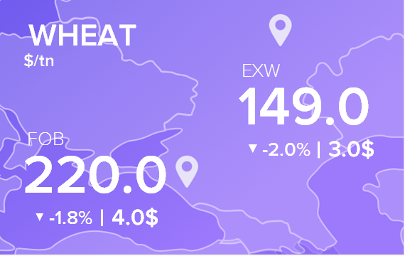 Цены FOB и EXW на 27 сентября 2024. Пшеница. Кукуруза