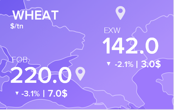 Цены FOB и EXW на 5 ноября 2024. Пшеница. Кукуруза