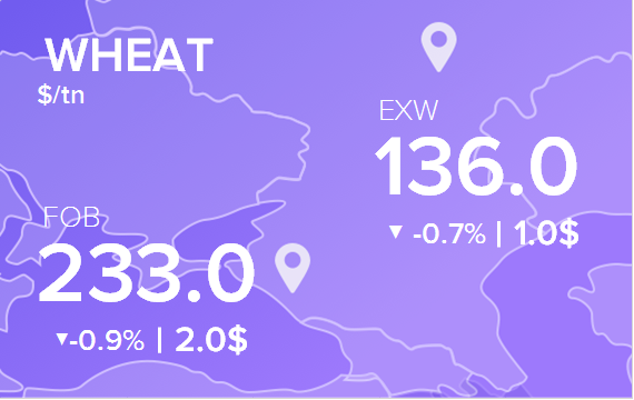 Цены FOB и EXW на 18 декабря 2024. Пшеница. Кукуруза