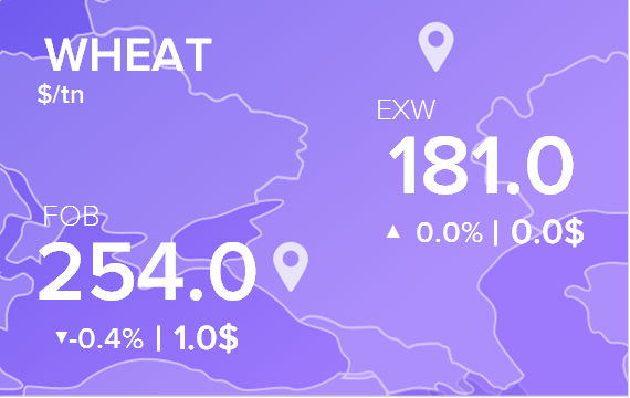 Цены FOB и EXW на 9 апреля 2025. Пшеница. Кукуруза