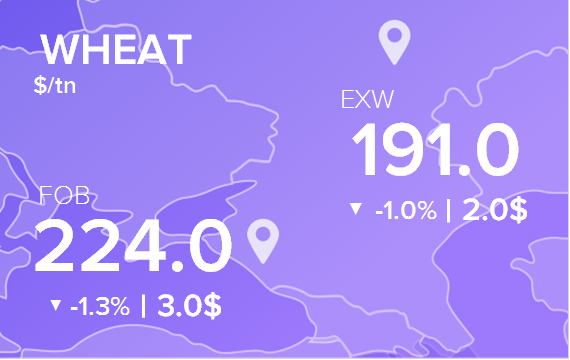 Цены FOB и EXW на 10 июля 2025. Пшеница. Кукуруза